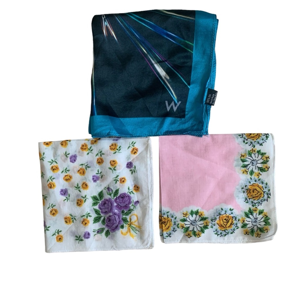 Lot of 3 Ladies Handkerchiefs
